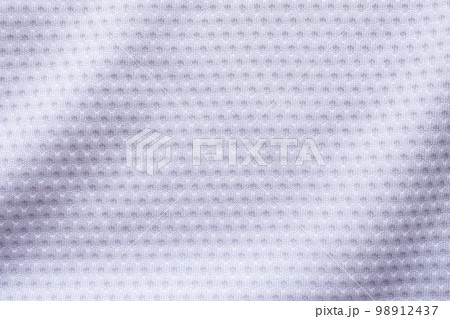 White fabric sport clothing football jersey with air mesh texture background 98912437