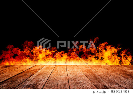 Display free space next to the burning flames 98913403