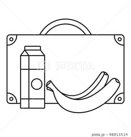 Milk banana lunch icon. Outline illustration of milk banana lunch vector icon for web design isolated on white background Milk banana lunch icon. Outline illustration of milk banana lunch vector icon for web design isolated on white background 98913514