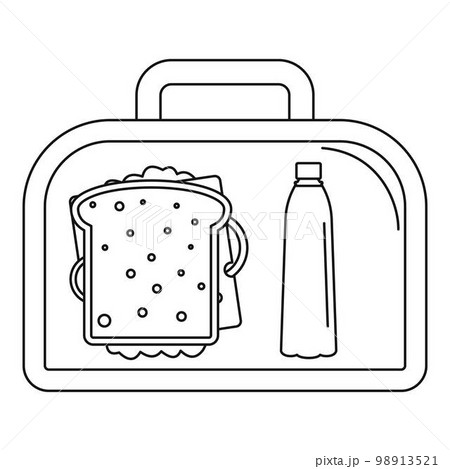 Lunch sandwich box icon. Outline illustration of lunch sandwich box vector icon for web design isolated on white background 98913521