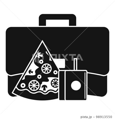 Pizza lunch bag icon. Simple illustration of pizza lunch bag vector icon for web design isolated on white background Pizza lunch bag icon. Simple illustration of pizza lunch bag vector icon for web design isolated on white background 98913550