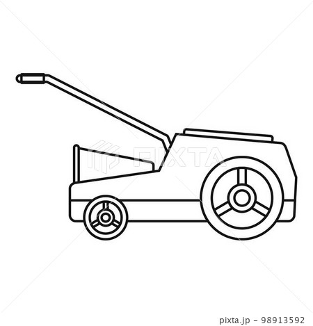 Lawn mower machine icon. Outline illustration of lawn mower machine vector icon for web design isolated on white background 98913592