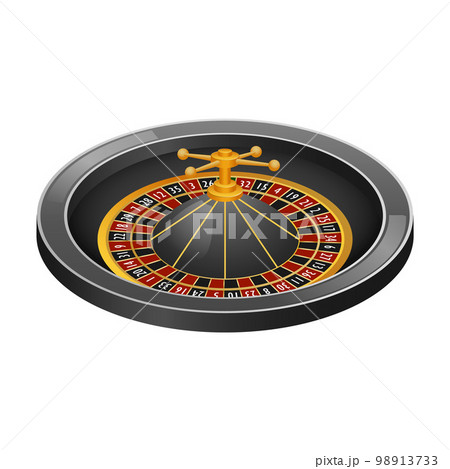 Grey roulette casino mockup. Realistic illustration of grey roulette casino vector mockup for web design isolated on white background 98913733