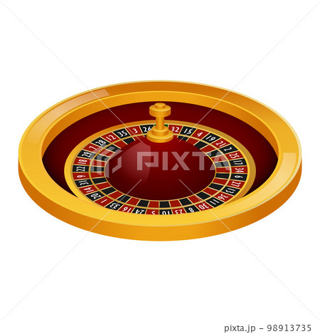 Side view roulette casino mockup. Realistic illustration of side view roulette casino vector mockup for web design isolated on white background 98913735