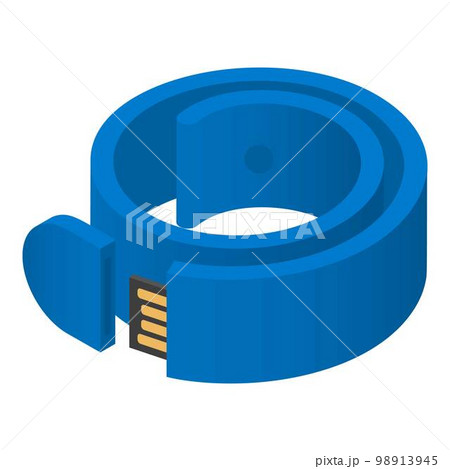 Usb bracelet icon. Isometric of usb bracelet vector icon for web design isolated on white background Usb bracelet icon. Isometric of usb bracelet vector icon for web design isolated on white background 98913945