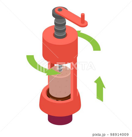 Mechanical corkscrew icon. Isometric of mechanical corkscrew vector icon for web design isolated on white background 98914009