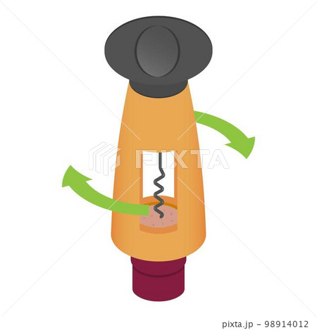 Plastic corkscrew icon. Isometric of plastic corkscrew vector icon for web design isolated on white background 98914012