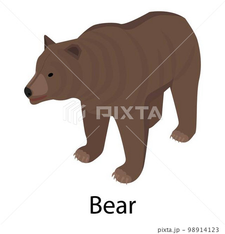 Bear icon. Isometric of bear vector icon for web design isolated on white background 98914123