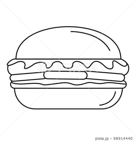 Fresh burger icon. Outline fresh burger vector icon for web design isolated on white background Fresh burger icon. Outline fresh burger vector icon for web design isolated on white background 98914440