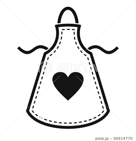 Heart apron icon. Simple illustration of heart apron vector icon for web design isolated on white background 98914770
