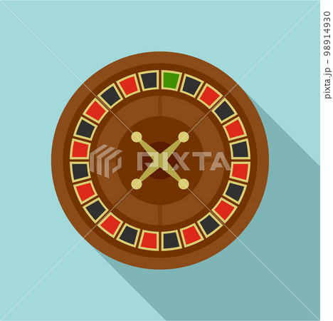 Casino roulette icon. Flat illustration of casino roulette vector icon for web design 98914930