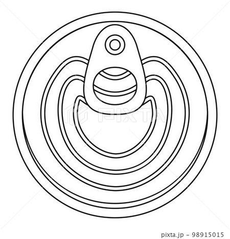 Top food can icon. Outline top food can vector icon for web design isolated on white background 98915015