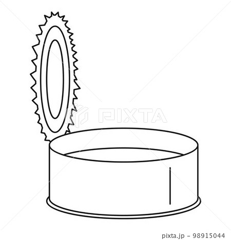 Open silver tin can icon. Outline open silver tin can vector icon for web design isolated on white background 98915044