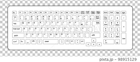 パソコンのキーボード　線画 98915129