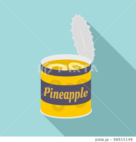 Pineapple tin can icon. Flat illustration of pineapple tin can vector icon for web design Pineapple tin can icon. Flat illustration of pineapple tin can vector icon for web design 98915148