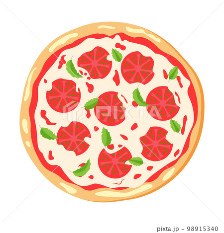 Delicious margarita pizza. Fast food Illustration 98915340