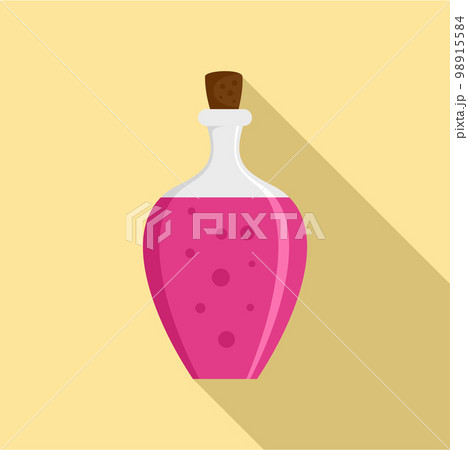 Potion pink bottle icon. Flat illustration of potion pink bottle vector icon for web design 98915584