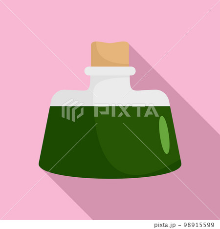 Dark green potion icon. Flat illustration of dark green potion vector icon for web design Dark green potion icon. Flat illustration of dark green potion vector icon for web design 98915599
