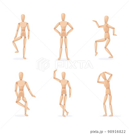 Young Man Character Wearing White Tshirt And Jeans Set Of Different Poses  Design High-Res Vector Graphic - Getty Images