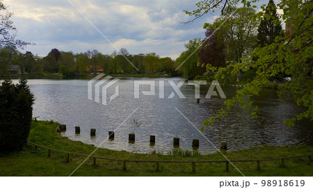 Pond Muehlenteich in the city of Lubeck Germany Pond Muehlenteich in the city of Lubeck Germany 98918619