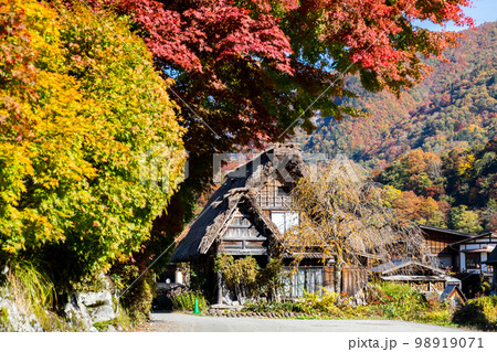 【白川郷】見頃の紅葉と合掌造りの村歩き 【白川郷】見頃の紅葉と合掌造りの村歩き 98919071