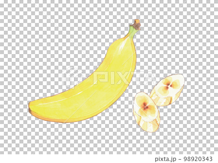 香蕉整條/切條手繪插畫Copic 香蕉整條/切條手繪插畫Copic 98920343