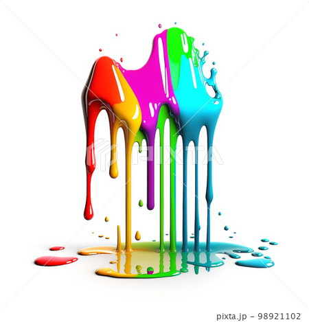 Colorful paint dripping. Abstract color splash isolated on white background. Colorful paint dripping. Abstract color splash isolated on white background. 98921102