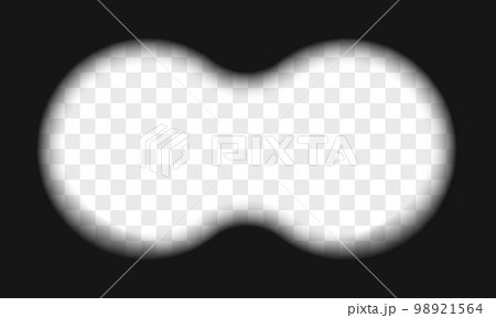 Binocular view template with empty transparent background field. Commando, spy, hunting optical tool for searching, following, magnifying, exploration, investigation 98921564