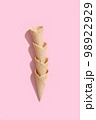 Ice cream cone on color background 98922929