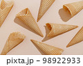 Ice cream cone on color background 98922933