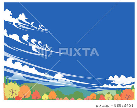  秋空と白い雲のイラスト素材 [98923451] - PIXTA