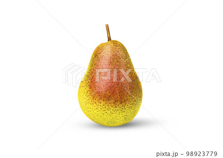 Fresh yellow pear fruit isolated on white background with clipping path 98923779