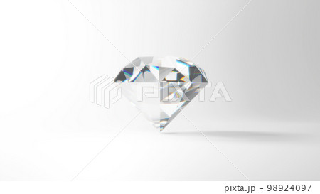 白い背景にダイヤモンドの3dイラスト。 98924097