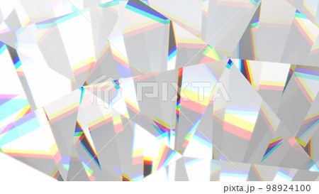 光に反射するダイヤモンドの3dイラスト。アップ。 光に反射するダイヤモンドの3dイラスト。アップ。 98924100