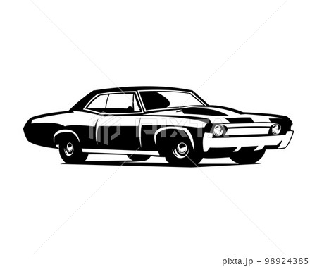 Chevrolet muscle car logo silhouette. isolated on white background side view. Best for badges, emblems, icons, car industry and available in eps 10. Chevrolet muscle car logo silhouette. isolated on white background side view. Best for badges, emblems, icons, car industry and available in eps 10. 98924385