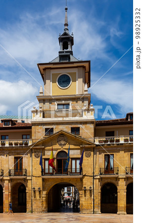 Facade of City hall of Oviedo in summer day. Constitution square; Oviedo; Asturias; Spain Facade of City hall of Oviedo in summer day. Constitution square; Oviedo; Asturias; Spain 98925332