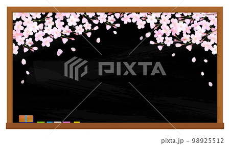 黒板に桜 さくら 入学 入園 卒業 卒園 98925512