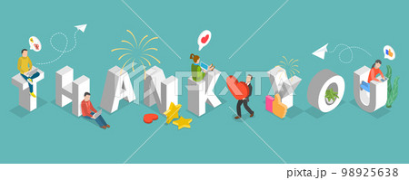 3D Isometric Flat Vector Conceptual Illustration of Thank You 3D Isometric Flat Vector Conceptual Illustration of Thank You 98925638