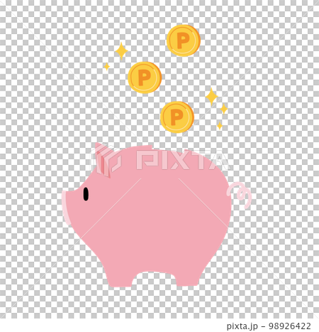 横向きのポイントが貯まる豚の貯金箱 横向きのポイントが貯まる豚の貯金箱 98926422