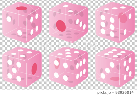 スケルトンサイコロ_ピンク　イラスト 98926814