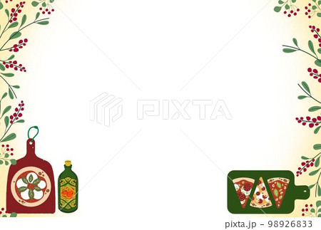 イタリアンピザのフレームポストカード 98926833