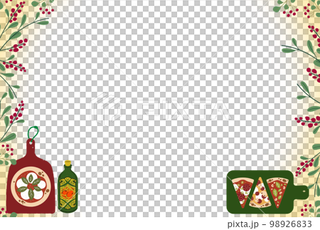 イタリアンピザのフレームポストカード 98926833
