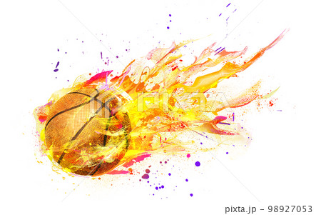 basketball with flames 98927053