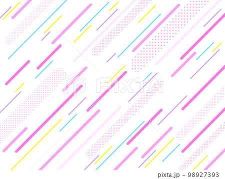 背景画像 透過 ポップ 斜線 ドットかわいい カラフル ポップ ピンク色 98927393