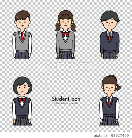 Junior high and high school icon Winter clothes - Stock Illustration  [98927469] - PIXTA