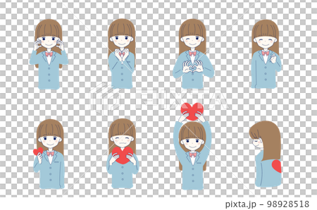 Set of girls doing heart gestures Set of girls doing heart gestures 98928518