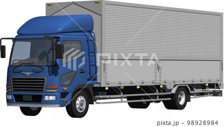 特定メーカーをイメージさせないオリジナル4tトラックバン切抜き画像イラスト 98928984