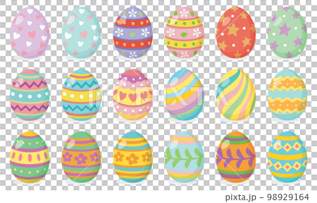 イースターの卵のセットイラスト 98929164