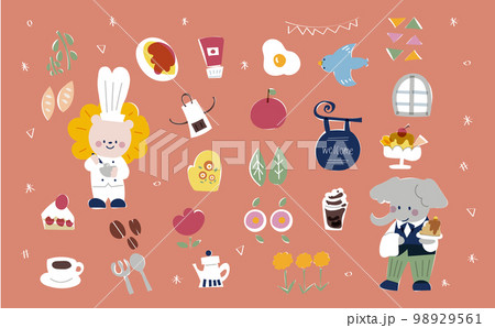 ライオンとぞうのカフェセット ライオンとぞうのカフェセット 98929561