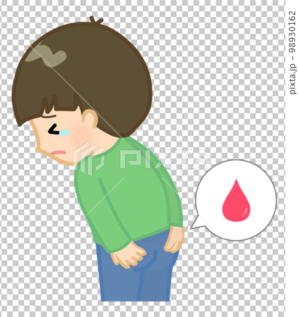 切れ痔でお尻を痛がる子ども 98930162